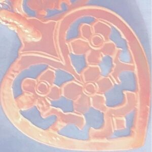 Vintage hand-carved Heart Mother-of-Pearl necklace, 18” cord (or chain just ask